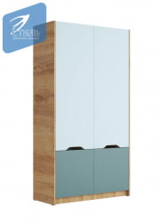 Шкаф РИCХ ШК-002 Миндаль/Глиняный серый/дуб крафт золотой / RICH