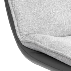 Кресло Космо велюр/букле (ХЙП)/экокожа, светло-серый/графит / Cosmo (HYP)/экокожа,
