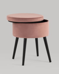 Пуф Клайс с ящиком велюр Пыльно-розовый