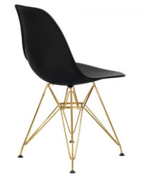 Стул обеденный ДОБРИН ДСР (ножки золотые, цвет чёрный (Б-03)) 4 шт / DOBRIN DSR (B-03))