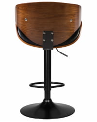 Стул барный ДОБРИН КАРТЕР БЛАCК (коричевый орех дерево (БВВ), черный ПУ) / DOBRIN KARTER BLACK (BWW), PU)