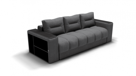 Диван Барон - 1 (ЗР) Цвет фасада: Светло серый; Тип: Прямой; Материал фасада: Металл/Велюр