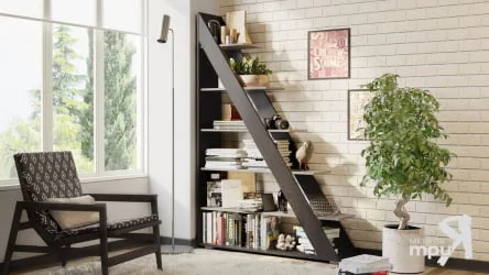 Стеллаж в гостиную тип 14 Венге цаво-дуб белфорт