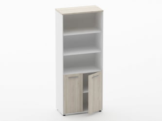 Шкаф 4 широкий верх открытый, низ закрытый Дека 10.19.111 Дуб Сантана светлый/Белый / Deka