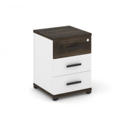 Тумба опорная/приставная с 3-мя ящиками CОНCЕПТ CН.ТУО-001 Б/В Дуб Мали Белый бриллиант Черный / CONCEPT CN.TUO-001 B/W