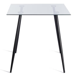 Стол СОПХИА (мод. 5003) металл/стекло (8мм), 110 х 80 х 75 см, черный / прозрачный / SOPHIA (mod.