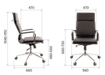 Кресло руководителя Нерей Т экокожа Черный / Nerey T