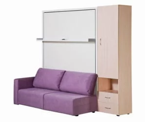 Шкаф-диван-кровать Смарт 1 3-в-1 правый 1600 Ясень шимо темный