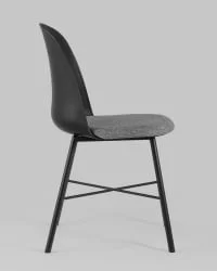 Стул пластиковый Шелл с мягким сиденьем Черный / Shell