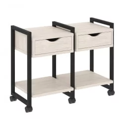 Тумба на колесных опорах наборная. Вариант №1 ЛОФТ ВР.Л-ТН-1.К Металл черный Денвер светлый / LOFT VR.L-TN-1.K
