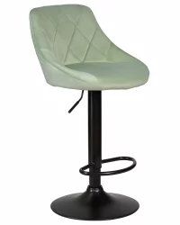 Стул барный ДОБРИН ЛОГАН БЛАCК Мятный велюр МДЖ9-87 / DOBRIN LOGAN BLACK MJ9-87