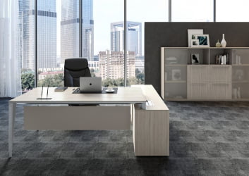 Комплект мебели для кабинета руководителя Атлас №03 Ясень Наварра Алюминий / Atlas