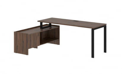 Стол с тумбой ЕДИС ЕУCТ 19614 Дуб Денвер темный Черный / EDIS EUCT