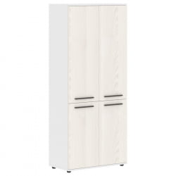 Шкаф с глухими средними и малыми дверьми ЕДИС ЕХCС 85.3 Ясень Траун Мокко Белый / EDIS EHCS