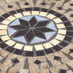 Круглый стол Сеcрет де Маисон РОМЕО (мод. ПЛ08-1070-1-ГБРН) металл, 60х72см, черный/плитка АСТРА / Secret de Maison ROMEO (mod. PL08-1070-1-GBRN) ASTRA