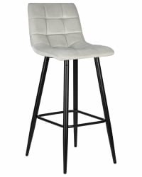 Стул барный ДОБРИН НИCОЛЕ (черные матовые ножки, светло-серый велюр (108-52)) / DOBRIN NICOLE