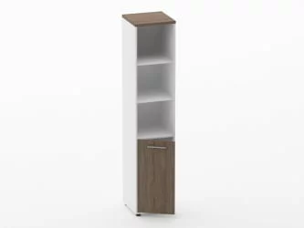 Шкаф 4 узкий верх открытый, низ закрытый Дека 10.19.11Л Дуб Верцаска/Белый / Deka