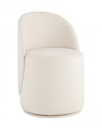 Пуф Лореен вращающийся букле Белый / Loreen