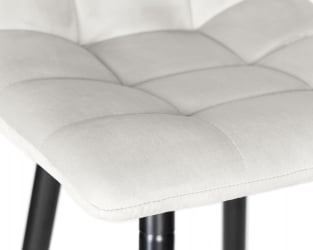 Стул полубарный ДОБРИН ОЛИВИА (черные матовые ножки, светло-серый велюр (108-52)) / DOBRIN OLIVIA