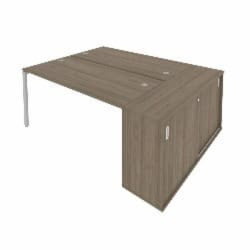 Рабочая станция с опорным шкафом-купе Метал Сйстем Б.РС-СШК-1.4 Вяз/Серый / Metal System