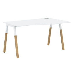 Стол эргономичный правый Форта ФCТ 1367 Р Белый премиум Дуб Гамильтон / Forta FCT R