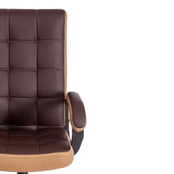 Кресло ТРЕНДЙ (22) кож/зам/ткань, коричневый/бронзовый, 36-36/21 / TRENDY