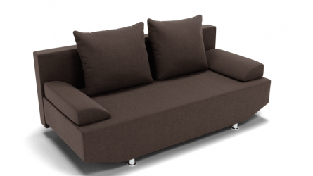 Коричневый диван Сити (ЗР) Цвет фасада: Коричневый; Тип: Прямой; Материал фасада: Металл/Велюр