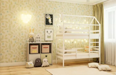 Двухъярусная кровать для девочки РооРоом кд-7 Белый / RooRoom