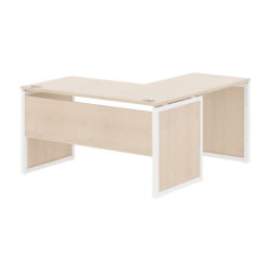 Стол письменный угловой левый КСТЕН-КП КСКПCТ 1415 Л Бук Тиара Белый / XTEN-QP XQPCT L
