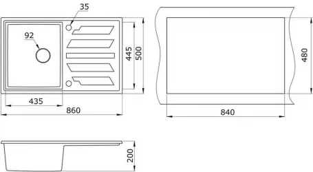 Кухонная мойка ГРАНУЛА 8601 Пирит / GRANULA