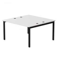 Бенч-система на 2 места на металлокаркасе, опоры 90 гр Еверпроф ЕВО 254С018 Белый Черный (1380) / Everprof EVO 254S018