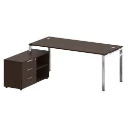 Письменный стол с полками и ящиками МЕТАЛ СЙСТЕМ ДИРЕCТ БГ.СРТ-5.8 Л Венге Цаво / METAL SYSTEM DIRECT