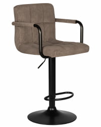Стул барный ДОБРИН КРУГЕР АРМ БЛАCК (какао вельвет (ЛАР-Е2041-05)) / DOBRIN KRUGER ARM BLACK (LAR-E2041-05))