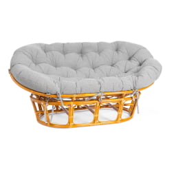 Диван МАМАСАН/МАМАСАН 23/02 В /с подушкой/ 169х102х80 см, Пекан (орех), матрац 182х119 см, ткань серо-бежевая 3М 16/2 / MAMASAN/МАМАСАН W Pecan