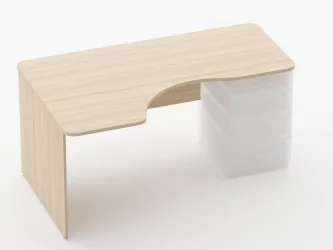 Стол угловой под встроенную тумбу Глассй 1.141.16Л Венге / Glassy