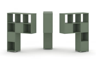 Надставка на стол высокая двухсторонняя + задняя стенка (5 шт.) CОНCЕПТ CН.ДНВ-003 Кобо Белый металл / CONCEPT CN.DNV-003