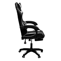 Геймерское кресло 088 цвет черный/белый с массажем 088-блаcк-вхите-масс / 088-black-white-mass