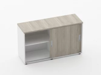 Тумба-купе для рабочего модуля Дека 9.02.125 Дуб Сантана светлый/Белый / Deka