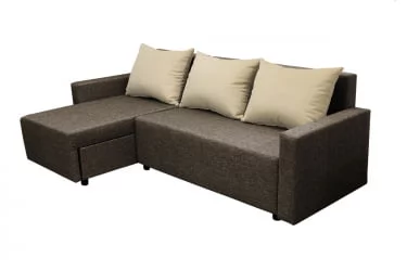 Угловой диван Шеррй (3 категория) с механизмом подъема оттоманки Балтик Кофе Латте / Sherry