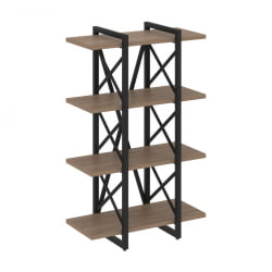 Стеллаж на регулируемых опорах - 4 полки ЛОФТ ВР.Л-МСТ.О-4.4В Металл черный Дуб Аризона / LOFT VR.L-MST.O-4.4V