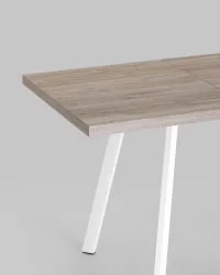 Большой обеденный стол Плаин раскладной 116-158*74 Дуб Ан/белый / Plain