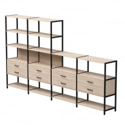 Набор стеллажных систем Еверпроф ЕВО №13 Дуб Соната Черный / Everprof EVO