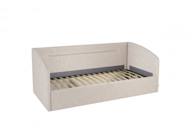 Односпальная кровать с подъемным механизмом Альба (Софа) КМ.С-16 крем (велюр) / КМ.S-16