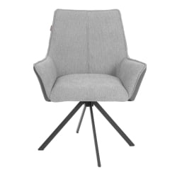 Кресло Мурано/Мурано опора 360, велюр/букле (ХЙП)/Экокожа, светло-серый/графит / Murano/Мурано (HYP)/Экокожа,