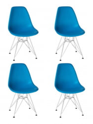 Стул обеденный ДОБРИН ДСР (ножки хром, цвет голубой (БЕ-02)) 4 шт / DOBRIN DSR (BE-02))