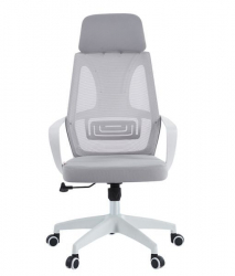 Кресло руководителя CХАИРМАН CХ636 ткань/сетка серый, белый пластик (М) / CHAIRMAN CH636 (M)