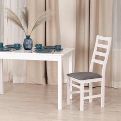 Стул РОСАРИО Многослойная фанера, 39 х 39 х 99 см, вхите, ткань темно-серая (150) / ROSARIO white,