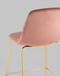 Стул полубарный Валенсия СН велюр Розовый золотые ножки / SN
