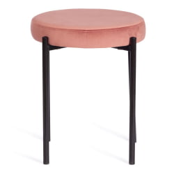 Табуретка РЕВО (мод. 7034) ткань/металл, 44 х 44 х 47 см, коралловый баркхат 15 /черный / REVO (mod. barkhat