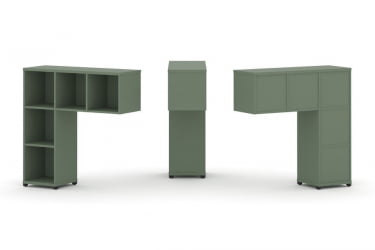 Надставка на стол низкая односторонняя + задняя стенка 5шт. CОНCЕПТ CН.ОНН-001 Кобо Черный металл / CONCEPT CN.ONN-001